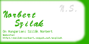 norbert szilak business card